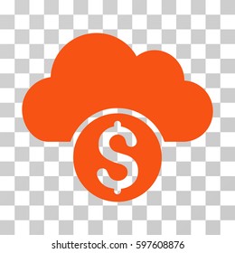 Cloud Banking icon. Vector illustration style is flat iconic symbol, orange color, transparent background. Designed for web and software interfaces.