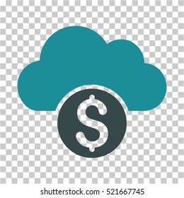 Cloud Banking icon. Vector pictograph style is a flat symbol, color, chess transparent background. Designed for software and web interface toolbars and menus.