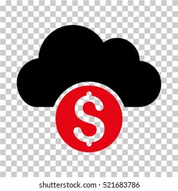 Cloud Banking icon. Vector pictograph style is a flat symbol, color, chess transparent background. Designed for software and web interface toolbars and menus.