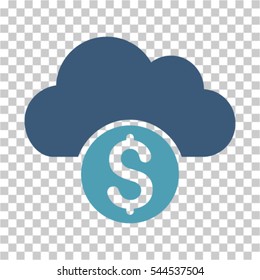 Cloud Banking icon. Vector pictograph style is a flat symbol, color, chess transparent background. Designed for software and web interface toolbars and menus.