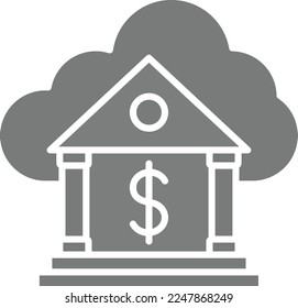 Cloud Banking vector icon. Can be used for printing, mobile and web applications.