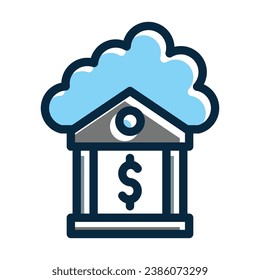 Cloud Banking Vector Thick Line Filled Dark Colors Icons For Personal And Commercial Use.
