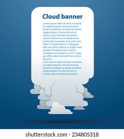 Cloud Banner with clouds below, vector