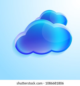 cloud banner stylized on a blue background