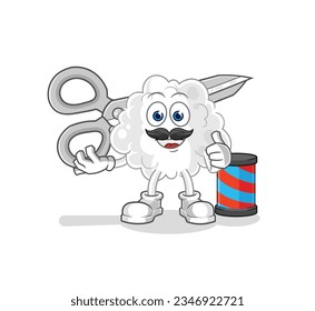 the cloud barber cartoon. cartoon mascot vector