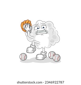 the cloud baseball pitcher cartoon. cartoon mascot vector