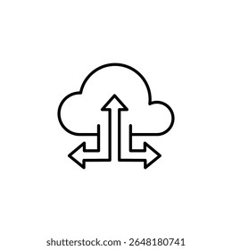 Transferência De Dados Baseada Em Nuvem Com Setas Indica Fluxo Direcional