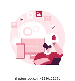 Cloud based engine abstract concept vector illustration. Infrastructure as a service, virtual machine application, provider, cloud based engine on-demand, software computer abstract metaphor.