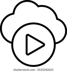 Cloud based learning line icon