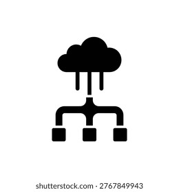 Cloud Based Network and Data Structure Icon