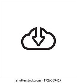 cloud basic storage download icon vector design template, simple and flat style