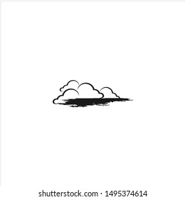 cloud and beach logo design element