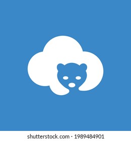 Cloud Bear Animal Vector Logo Design