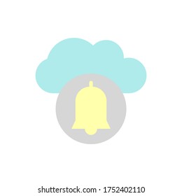 Cloud, bell icon. Simple color vector elements of internet storage icons for ui and ux, website or mobile application