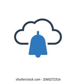 Cloud Bell Notification Icon sign symbol 