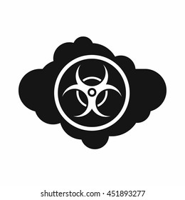 Cloud with biohazard symbol icon in simple style isolated vector illustration