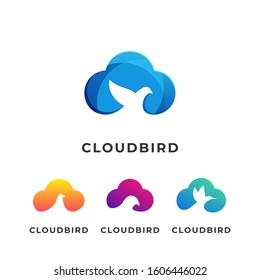 Cloud Bird Illustration Vector Template. Suitable for Creative Industry, Multimedia, entertainment, Educations, Shop, and any related business