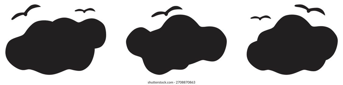 Diseño de Vector abstracto de la silueta de los pájaros de la nube.