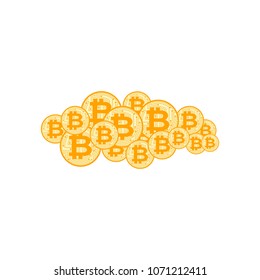 Cloud Bitcoin. Stock of crypto currency. Virtual money
