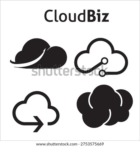cloud biz logo design template vector