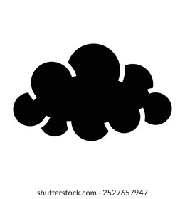 Icono negro de la nube. Ilustración vectorial.