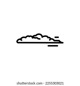 Icono de la línea negra en la nube. Fenómeno atmosférico. Ilustración del esquema meteorológico