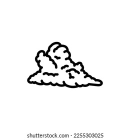 Icono de la línea negra en la nube. Fenómeno atmosférico. Ilustración del esquema meteorológico