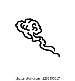 Cloud black line icon. Chinese art. Atmospheric phenomenon. Meteorology outline illustration