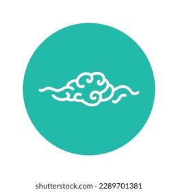 Cloud black line icon. Chinese art. Atmospheric phenomenon. Meteorology outline illustration