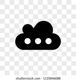 Cloud black shape vector icon on transparent background, Cloud black shape icon