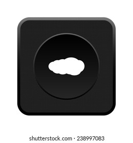 cloud black square plastic button, vector, EPS 10