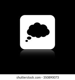 cloud - black vector icon on the white button
