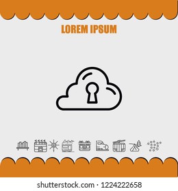 cloud block icon vector