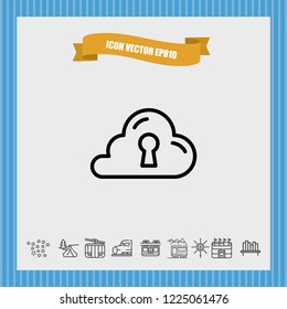 cloud block icon vector
