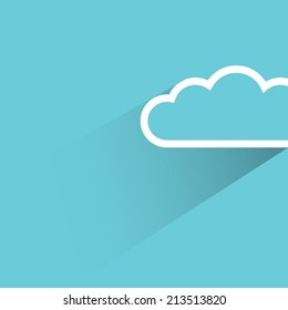 cloud, blue background, flat and shadow theme design