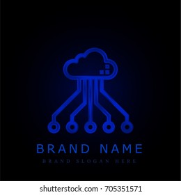 Cloud blue chromium metallic logo