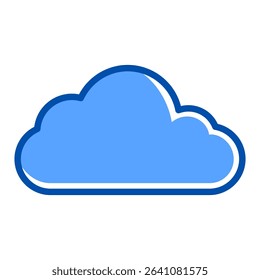 Cloud blue color icon. Simple vector icon design in blue color style. Editable vector format