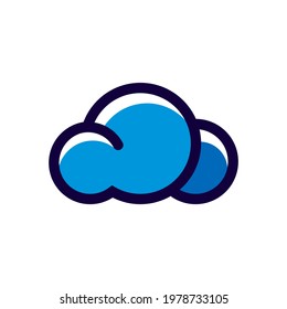 Cloud blue colorful simple logo icon cute