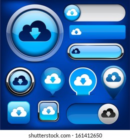Cloud blue design elements for website or app. Vector eps10.