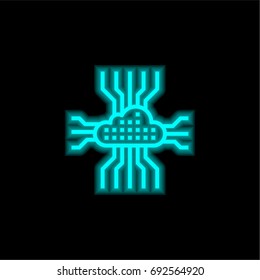 Cloud blue glowing neon ui ux icon. Glowing sign logo vector
