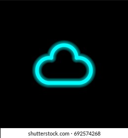 Cloud blue glowing neon ui ux icon. Glowing sign logo vector