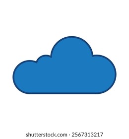 Cloud Blue Icon. Digital Marketing Icon Editable Stroke Vector Illustration