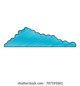 cloud blue icon to pencils colored silhouette vector illustration