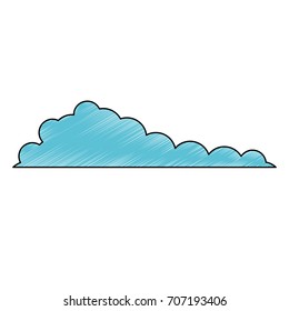 cloud blue icon to pencils colored silhouette vector illustration