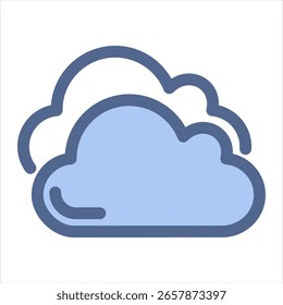 Ilustração do vetor de ícone azul de nuvem