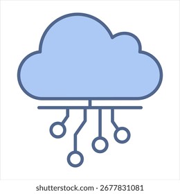 Cloud Blue Icon Vector Illustration