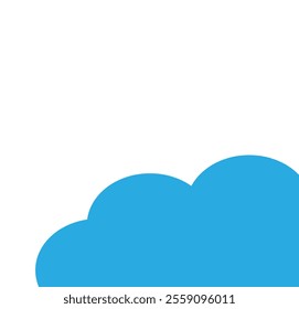 The cloud is a blue part on the side on a white background