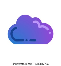 cloud with blue and purple gradations.  Flat minimalist design vector eps10