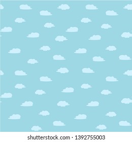 Cloud blue seamless pattern. Design element stock vector illustration for web, for fabric print