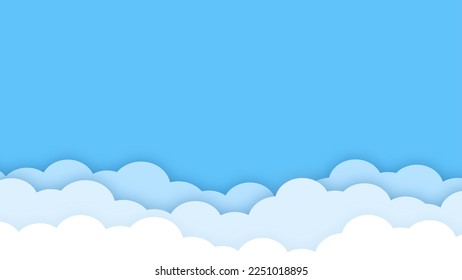Cloud and blue sky background. Vector texture design poster banner abstract sky wallpaper background.
